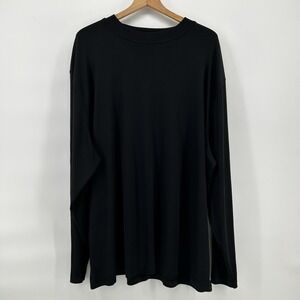 Tulliano‎ Shirt Mens 3XL Black Ribbed Long Sleeve Lightweight Stretch Athleisure